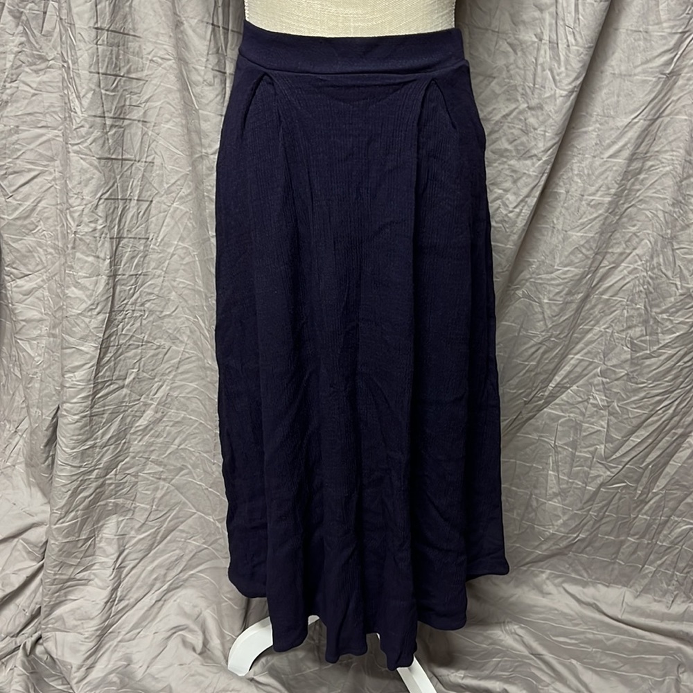 Vintage Fine Line Midi Skirt Blue Purple Womens Size L